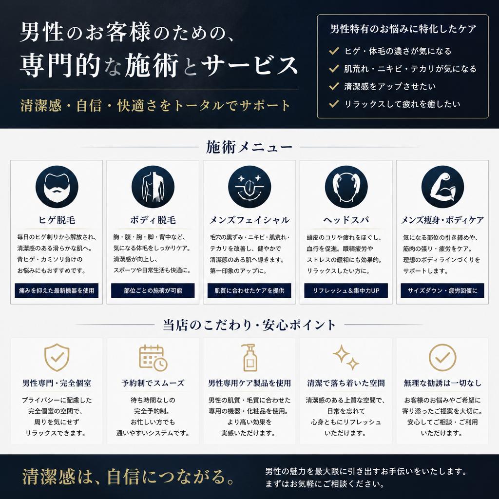 特別な男性向けメニュー