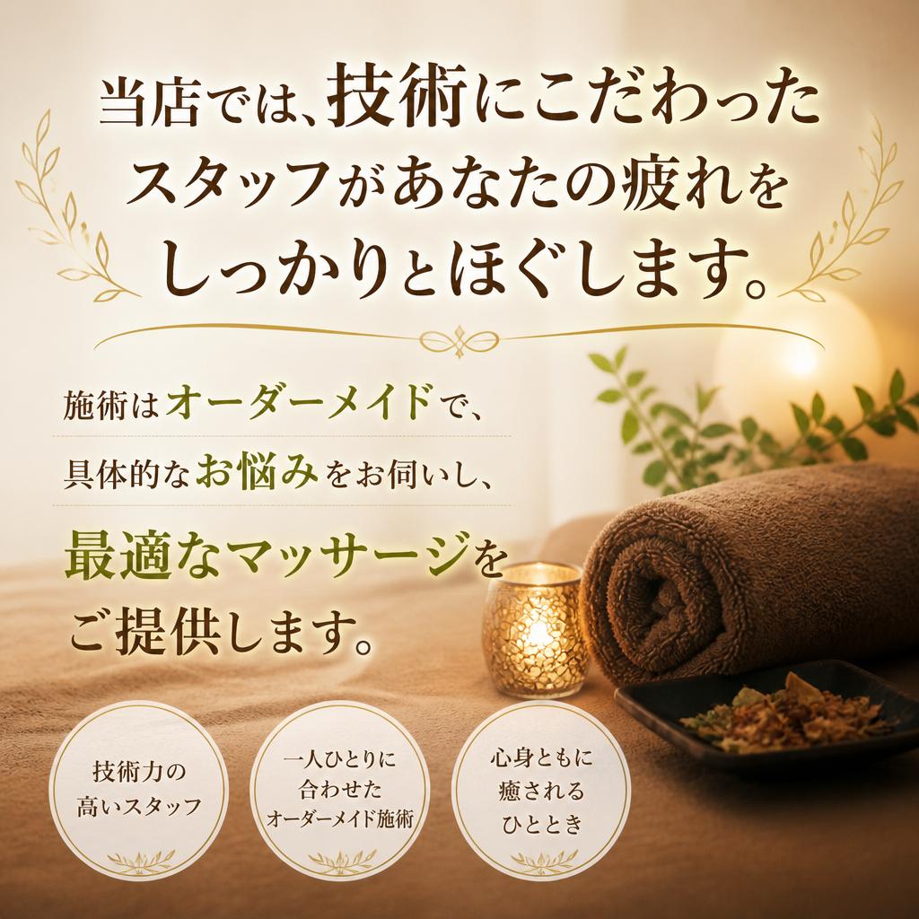 疲れを癒す技術力