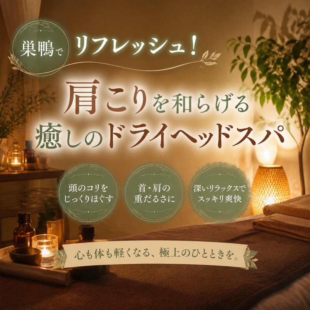 巣鴨でリフレッシュ！肩こりを和らげる癒しのドライヘッドスパ