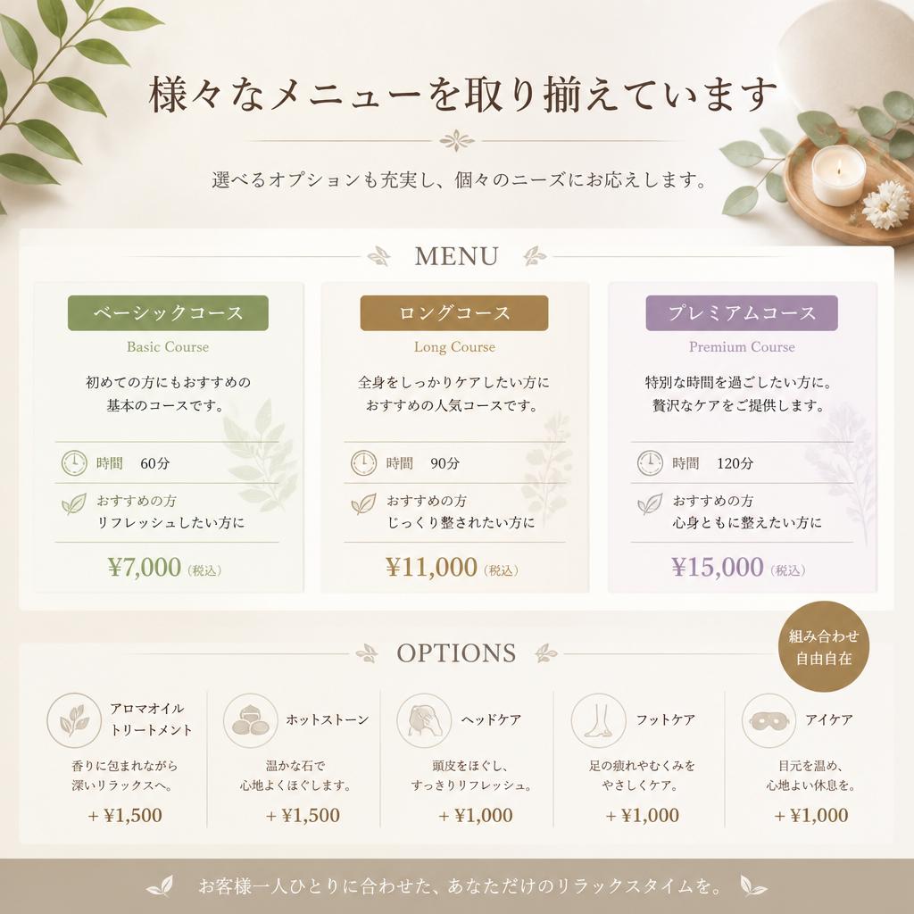 多彩なメニュー